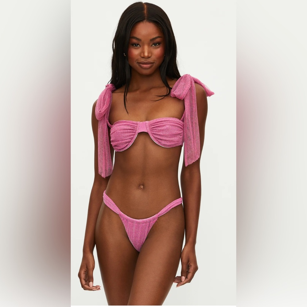 Beach Riot Fuchsia Purple Swimsuit and Skirt Size Small